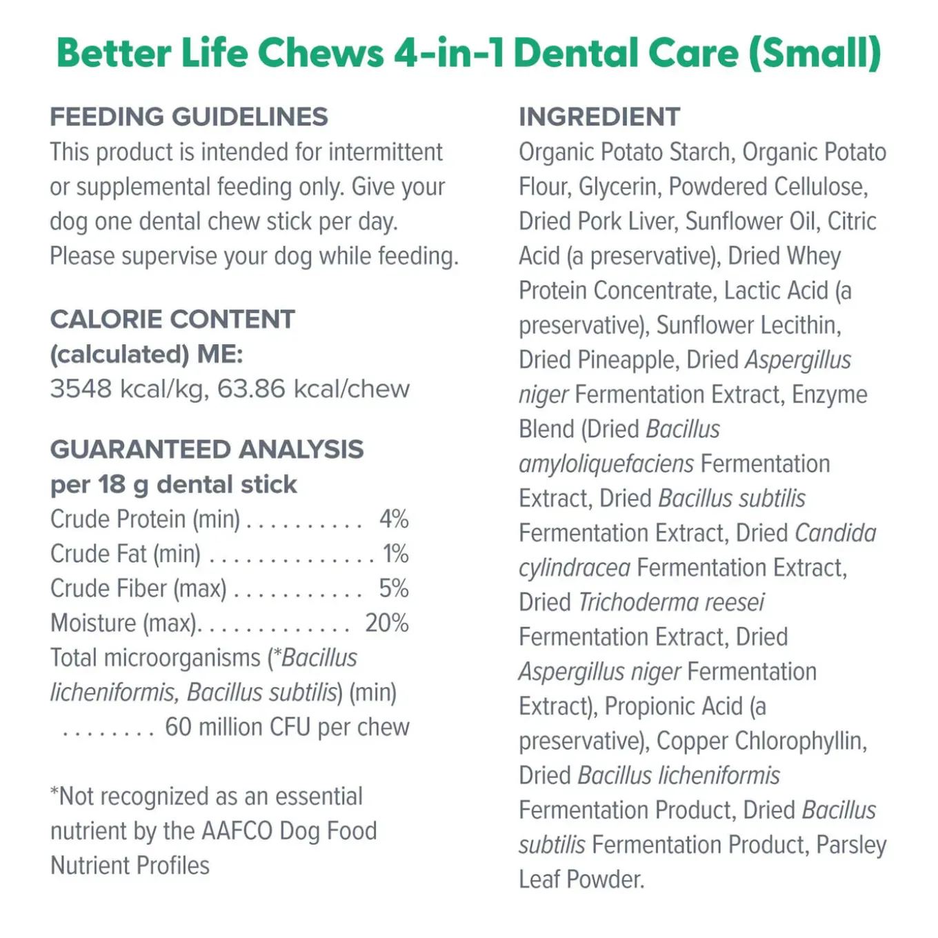 Dr. Marty Better Life Chews 4-in-1 Dental Care Dog Dental Chew Sticks