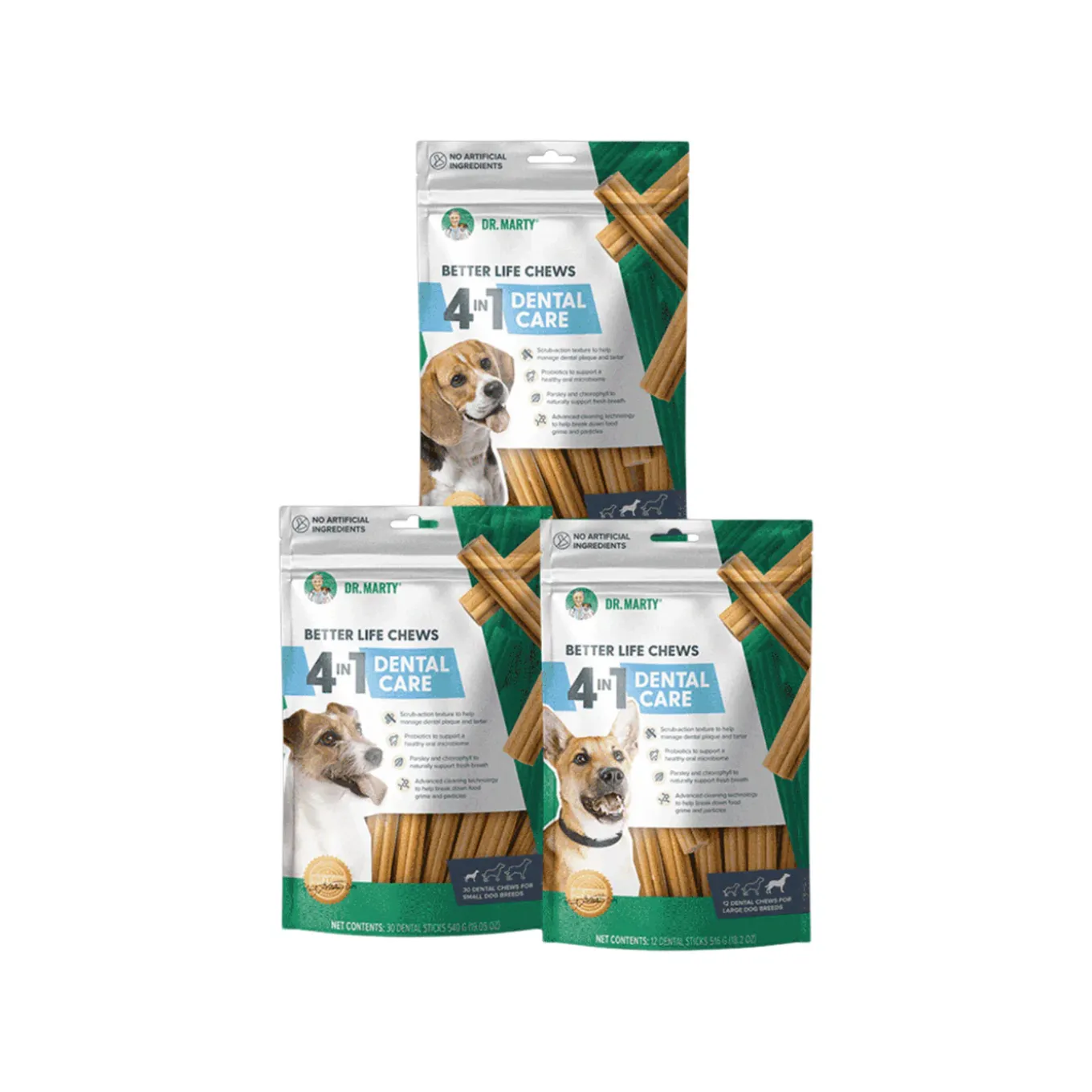 Dr. Marty Better Life Chews 4-in-1 Dental Care Dog Dental Chew Sticks