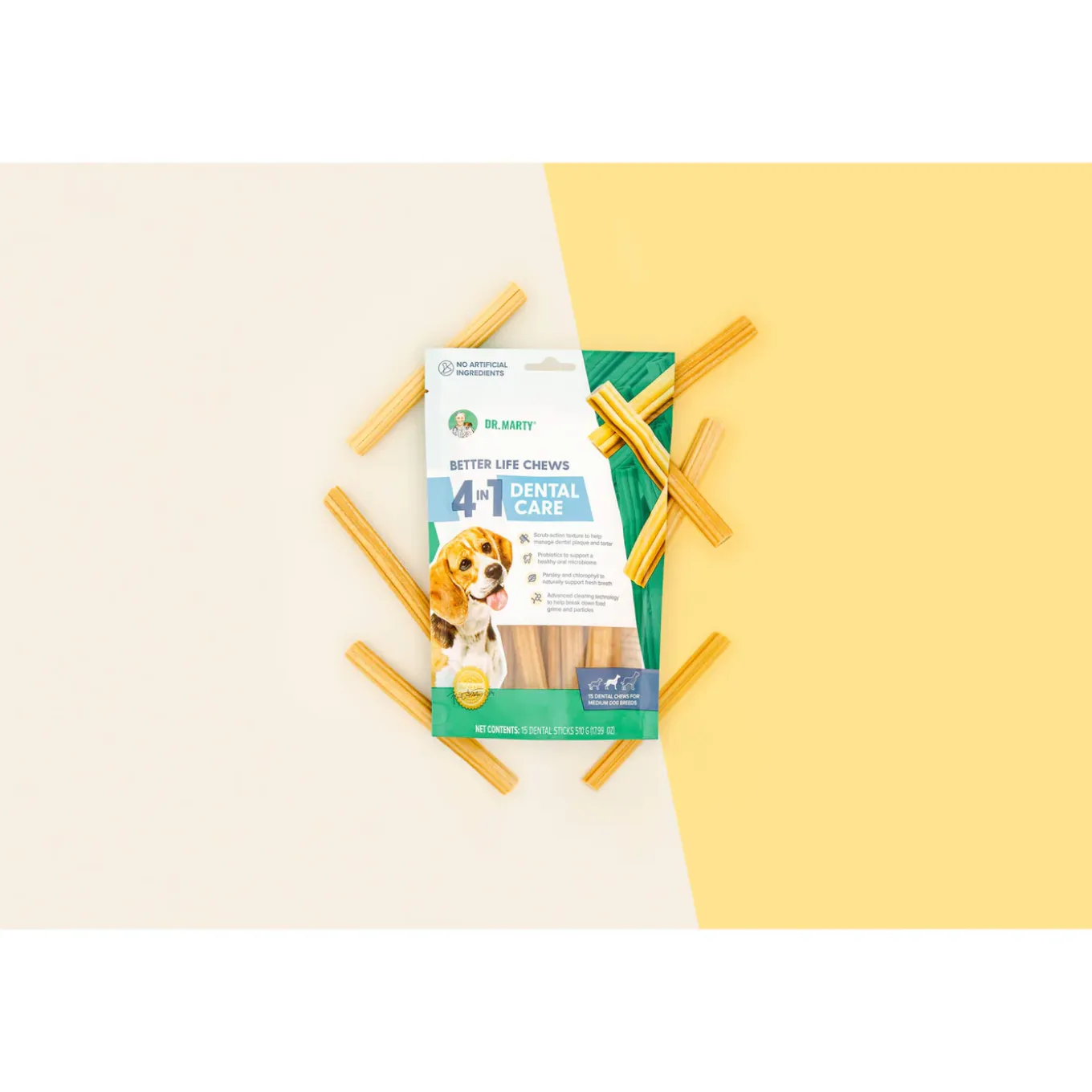 Dr. Marty Better Life Chews 4-in-1 Dental Care Dog Dental Chew Sticks