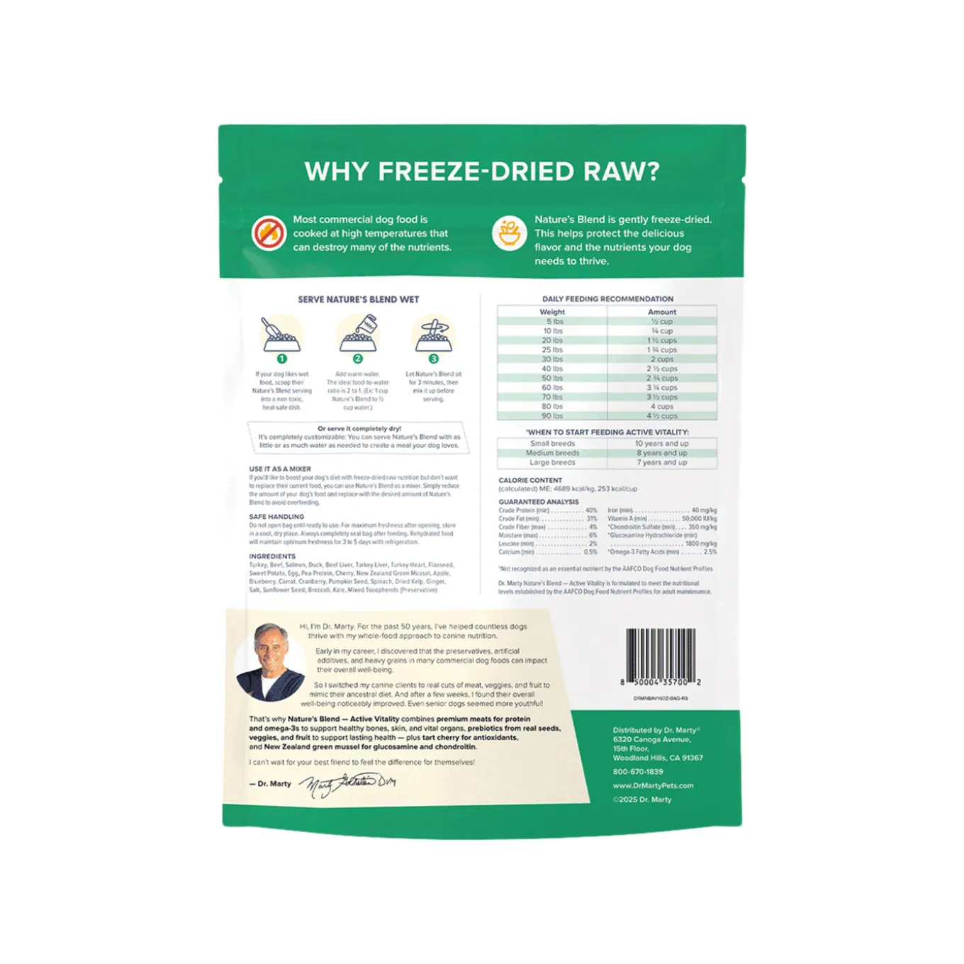 Dr. Marty Nature’s Blend Active Vitality Freeze Dried Dog Food