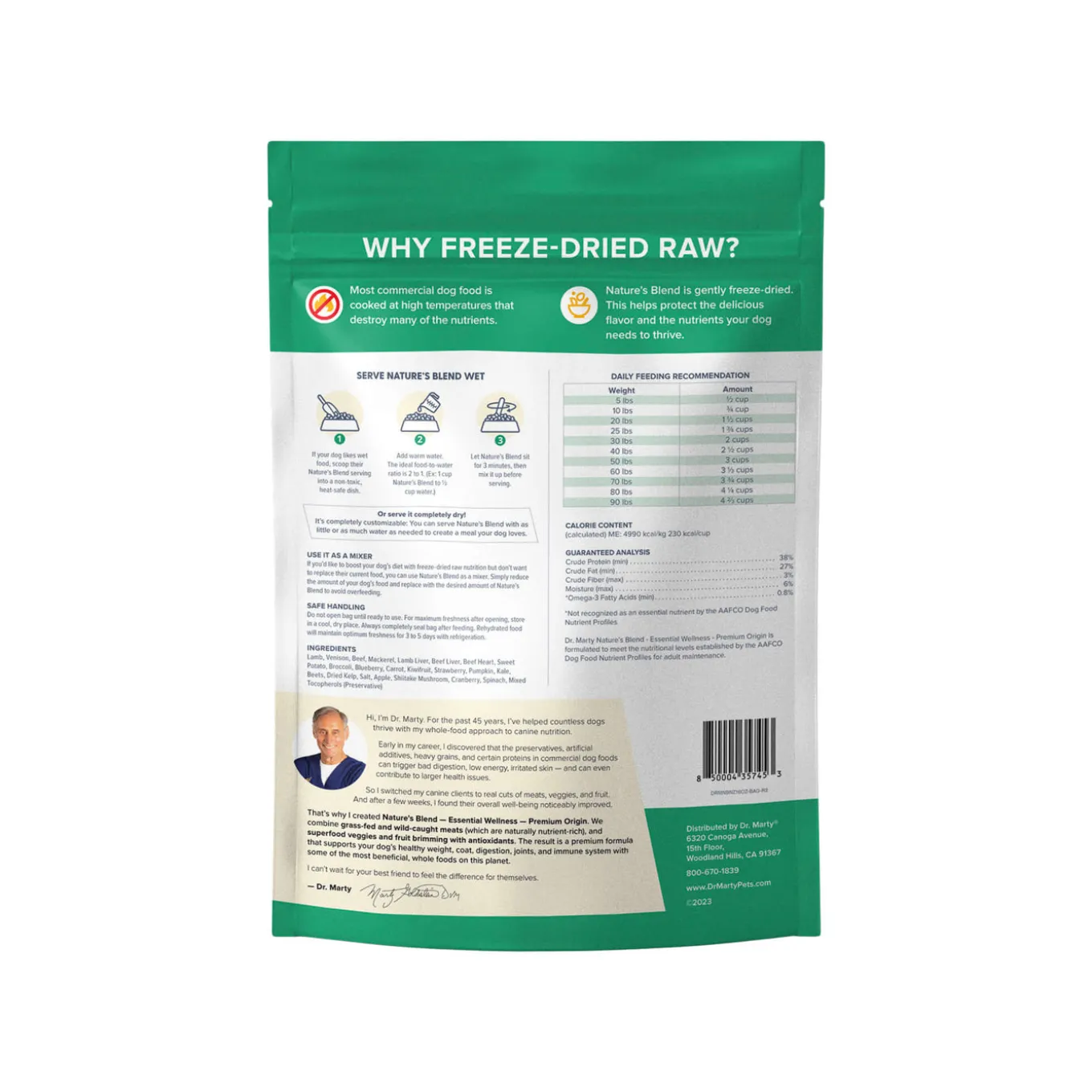 Dr. Marty Nature’s Blend Premium Origin Freeze Dried Dog Food