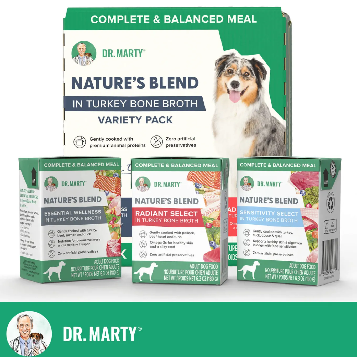 Dr. Marty Nature's Blend Wet Dog Food in Turkey Bone Broth
