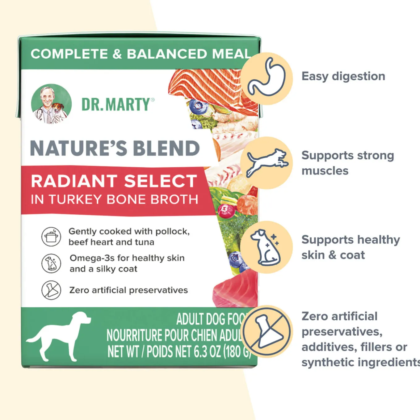 Dr. Marty Nature's Blend Wet Dog Food in Turkey Bone Broth