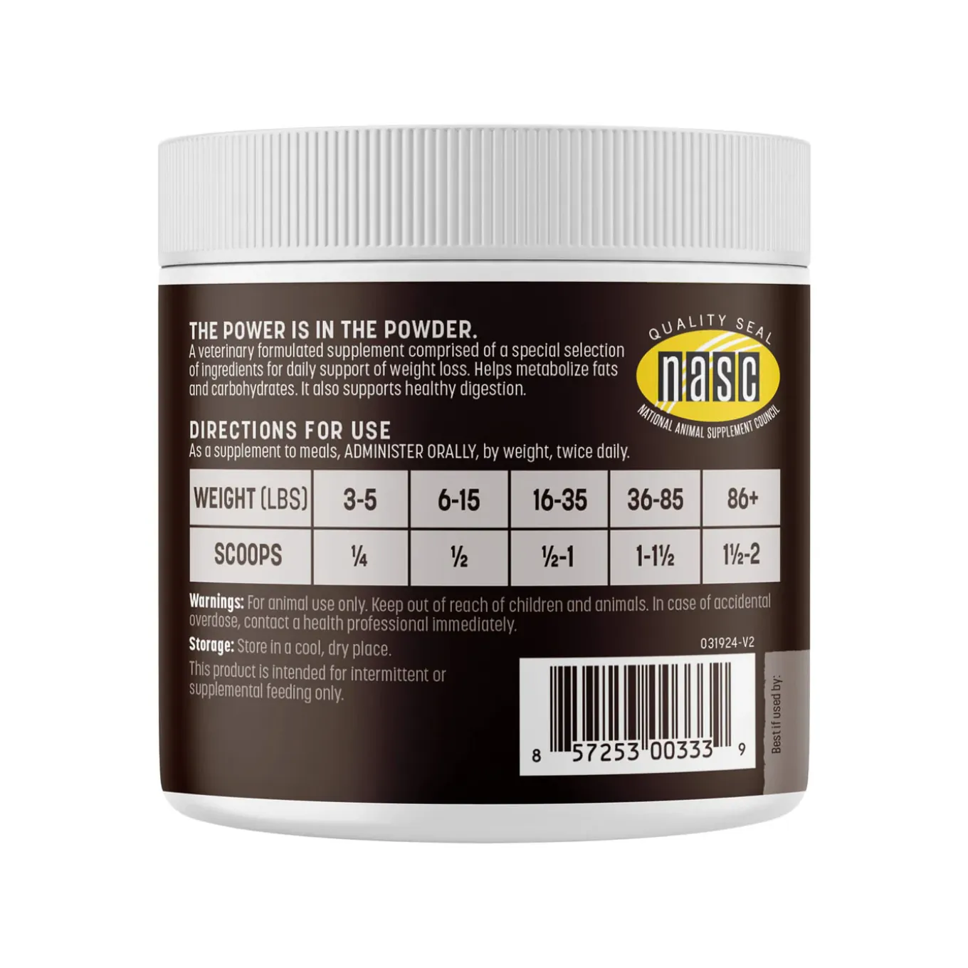 Earth Animal Healthy Weight Nutritional Supplement Powder for Cats & Dogs