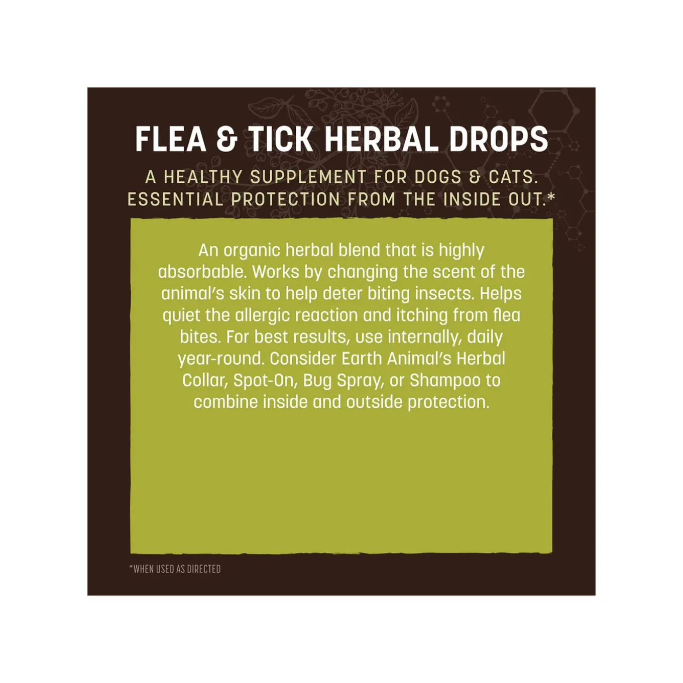 Earth Animal Nature's Protection Daily Herbal Flea & Tick Drops for Dogs & Cats