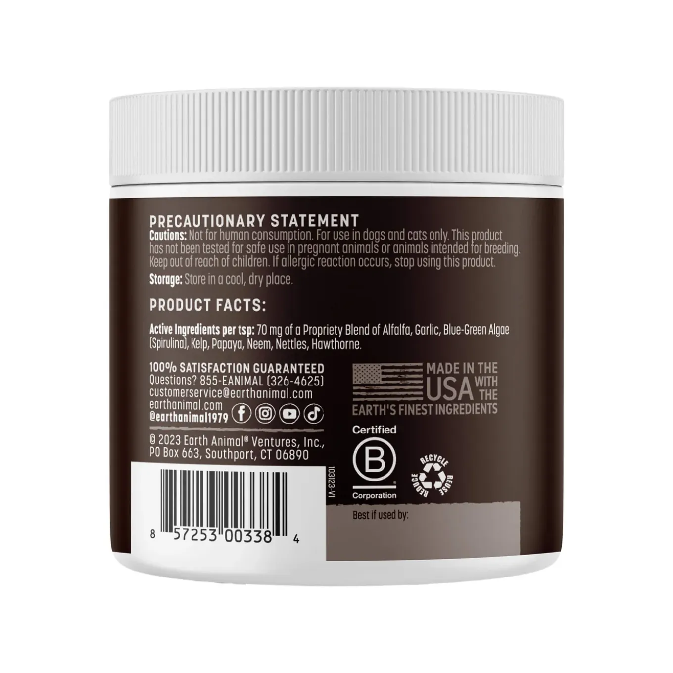 Earth Animal Nature's Protection Daily Herbal Internal Powder for Dogs & Cats