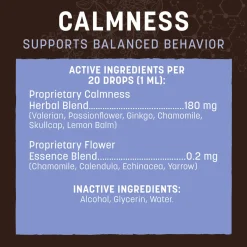 Earth Animal Organic Herbal Remedies Calmness Tincture for Dogs