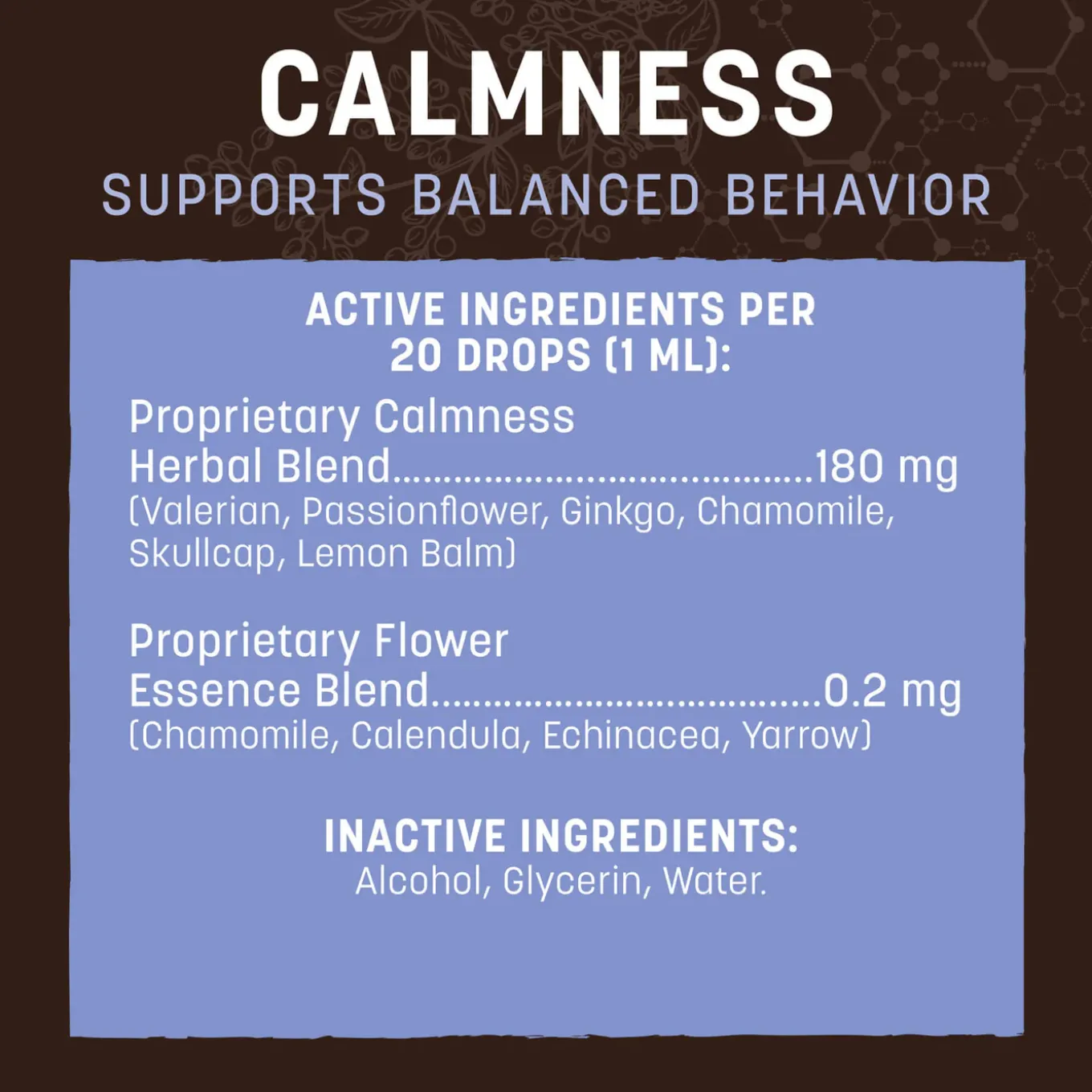 Earth Animal Organic Herbal Remedies Calmness Tincture for Dogs