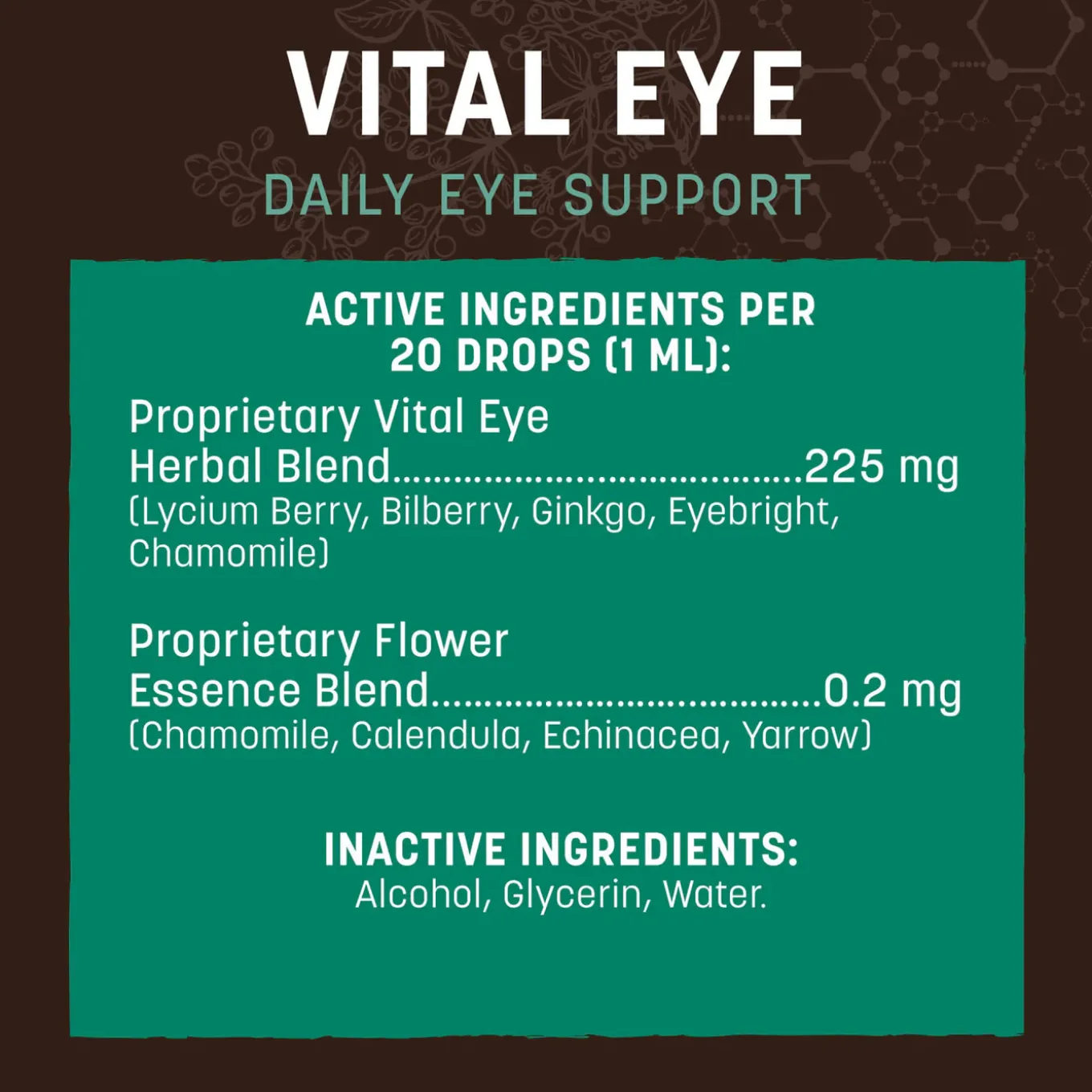 Earth Animal Organic Herbal Remedies Vital Eye Tincture for Dogs