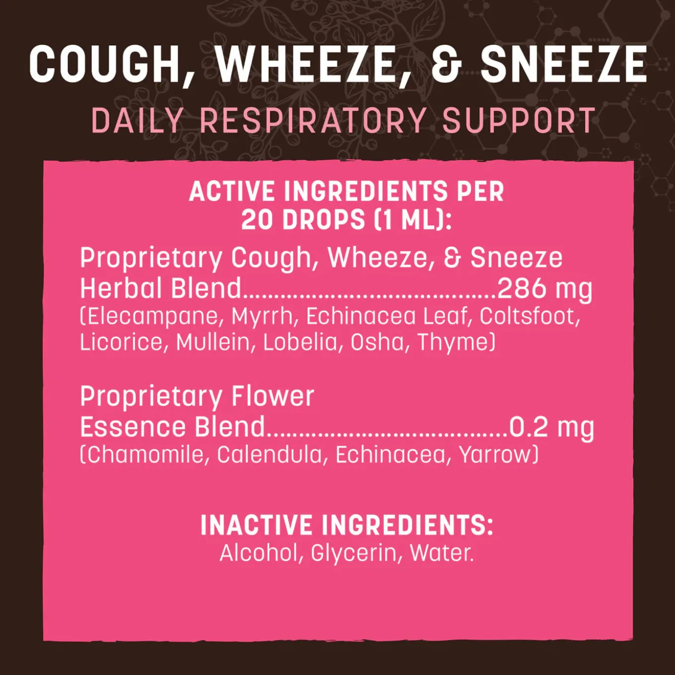 Earth Animal Organic Herbal Remedies Cough, Wheeze & Sneeze Tincture for Dogs