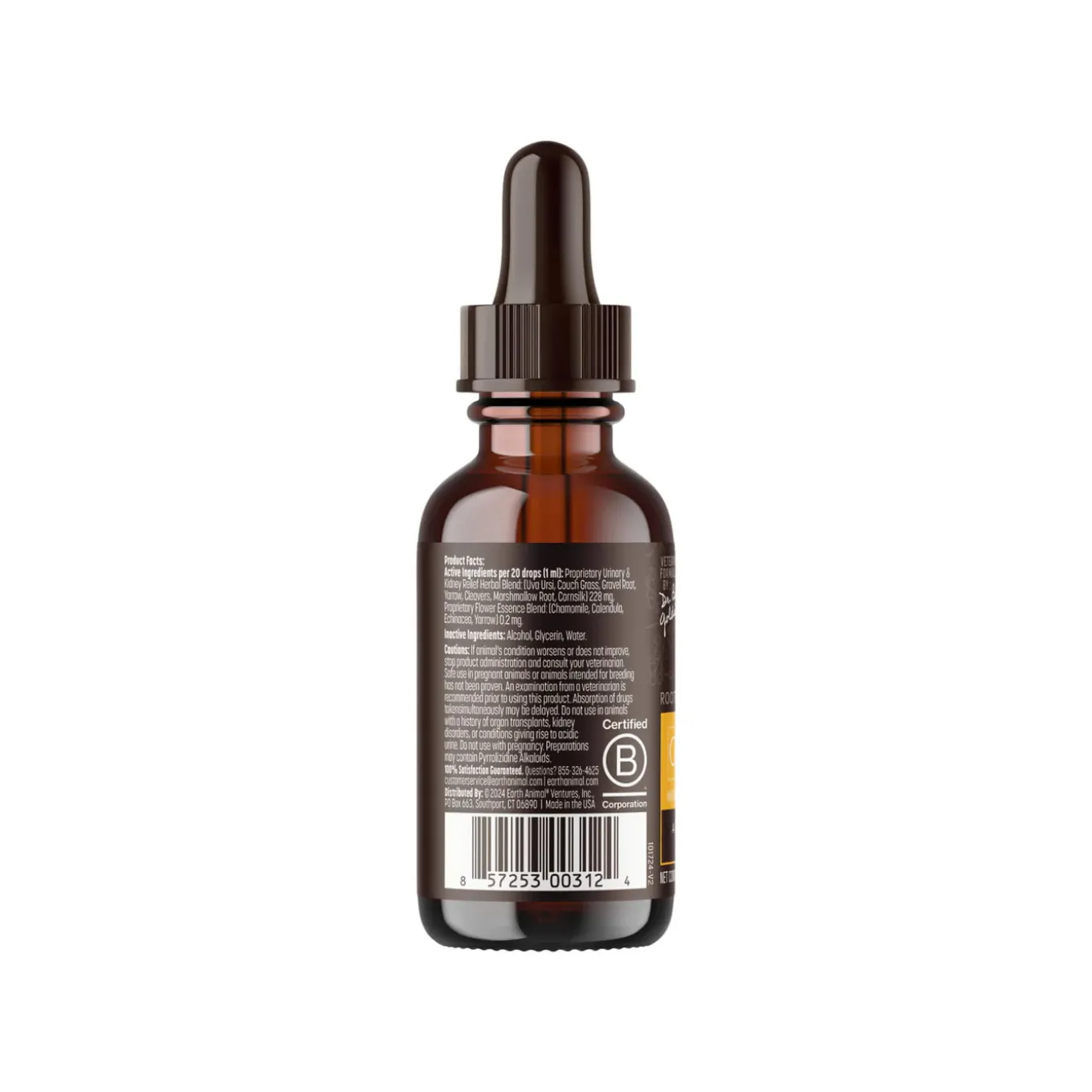 Earth Animal Organic Herbal Remedies Urinary & Kidney Relief Tincture for Dogs