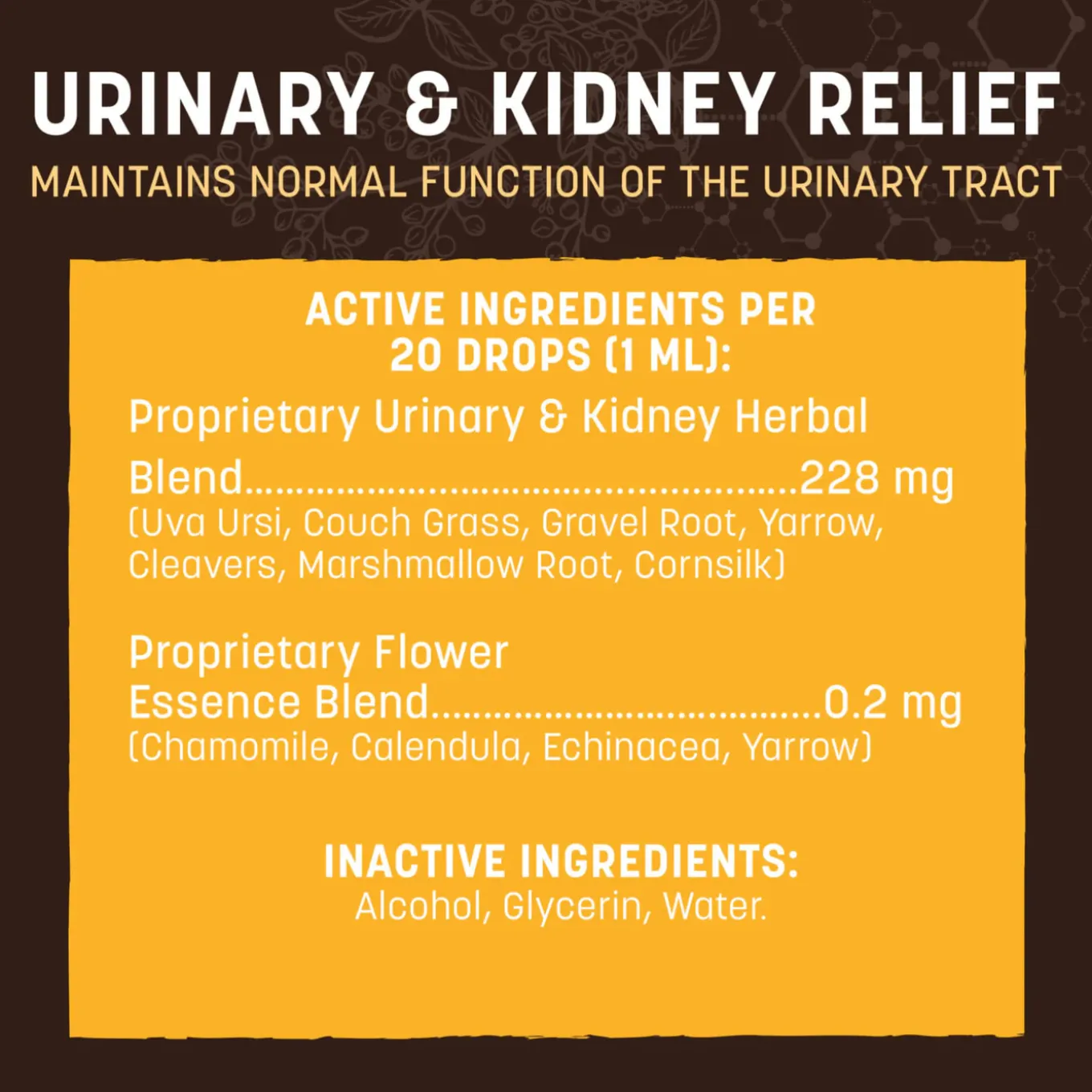Earth Animal Organic Herbal Remedies Urinary & Kidney Relief Tincture for Dogs