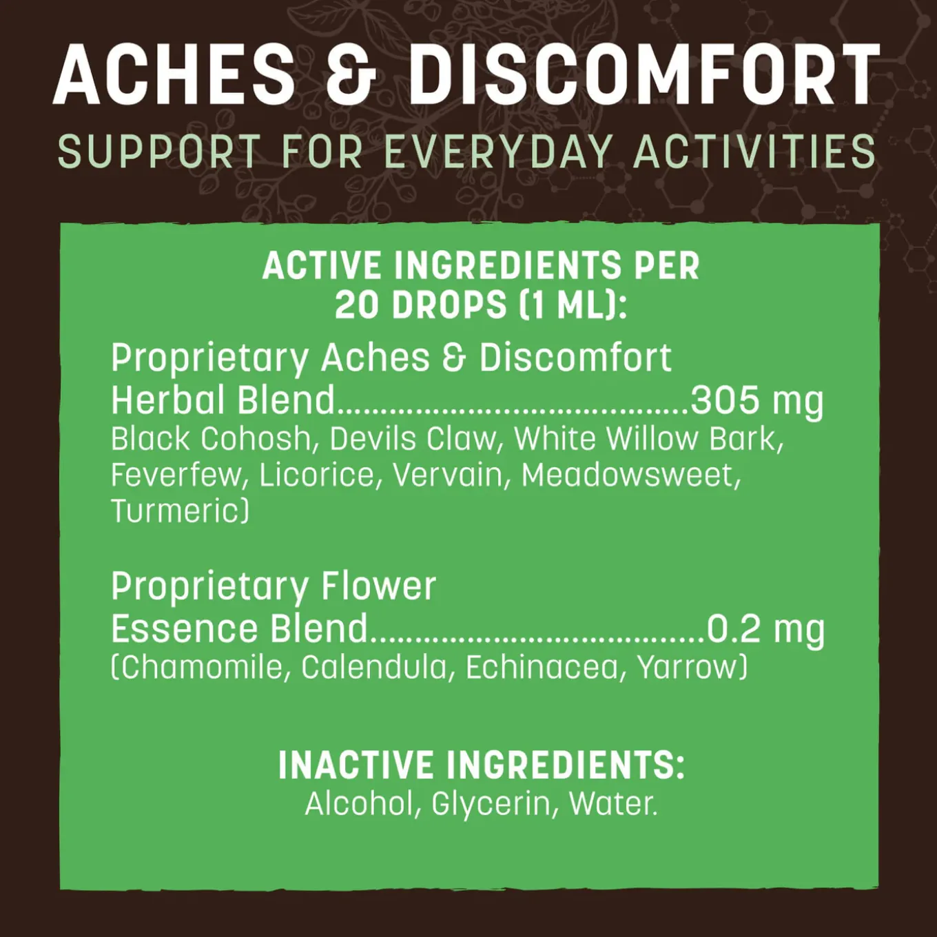 Earth Animal Organic Herbal Remedies Aches & Discomfort Tincture for Dogs