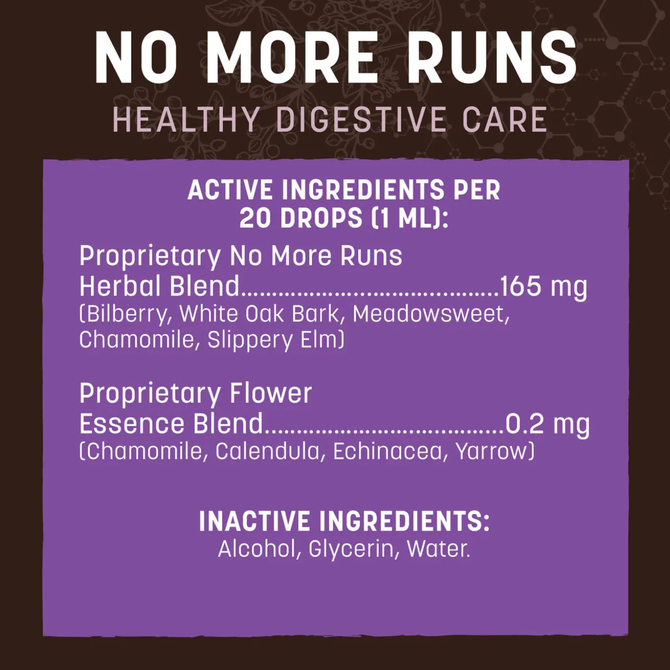 Earth Animal Organic Herbal Remedies No More Runs Tincture for Dogs