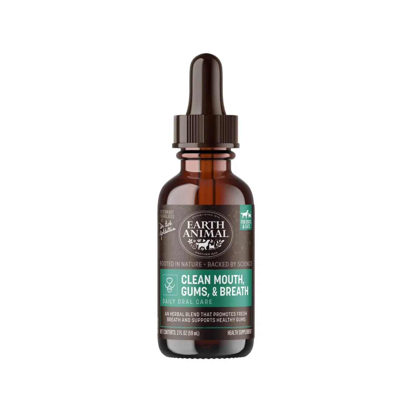 Earth Animal Organic Herbal Remedies Clean Mouth, Gums & Breath Tincture for Dogs