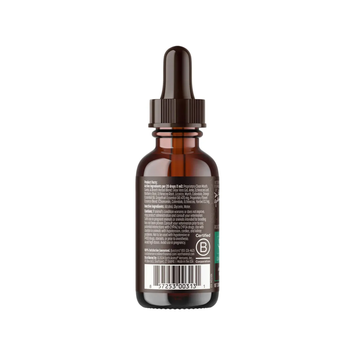 Earth Animal Organic Herbal Remedies Clean Mouth, Gums & Breath Tincture for Dogs
