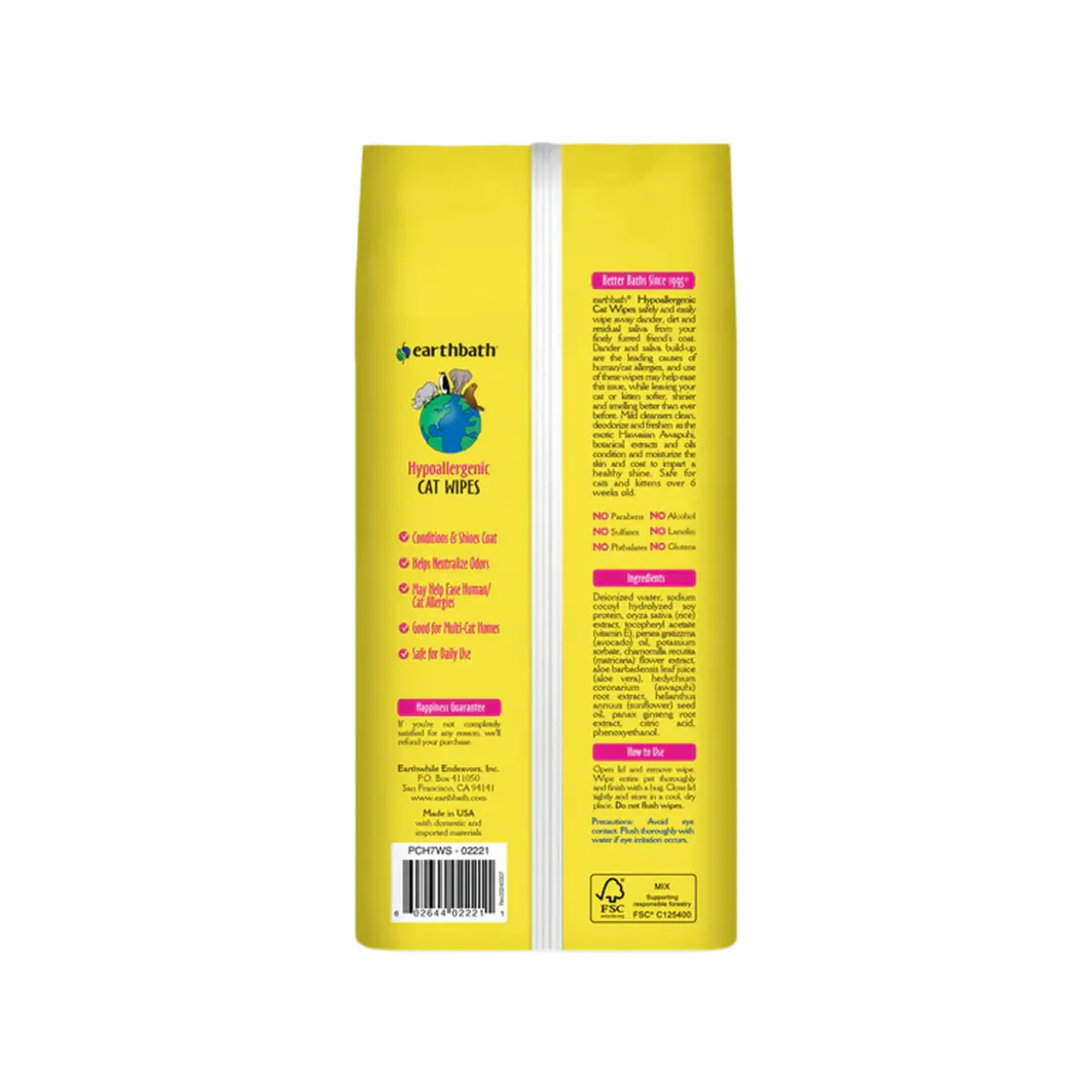 Earthbath Hypo-Allergenic Cat Cleaning Wipes