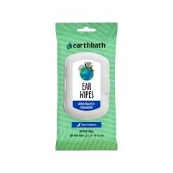 Earthbath Totally Natural Pet Care Clean & Deodorize Ear Wipes for Dogs & Cats
