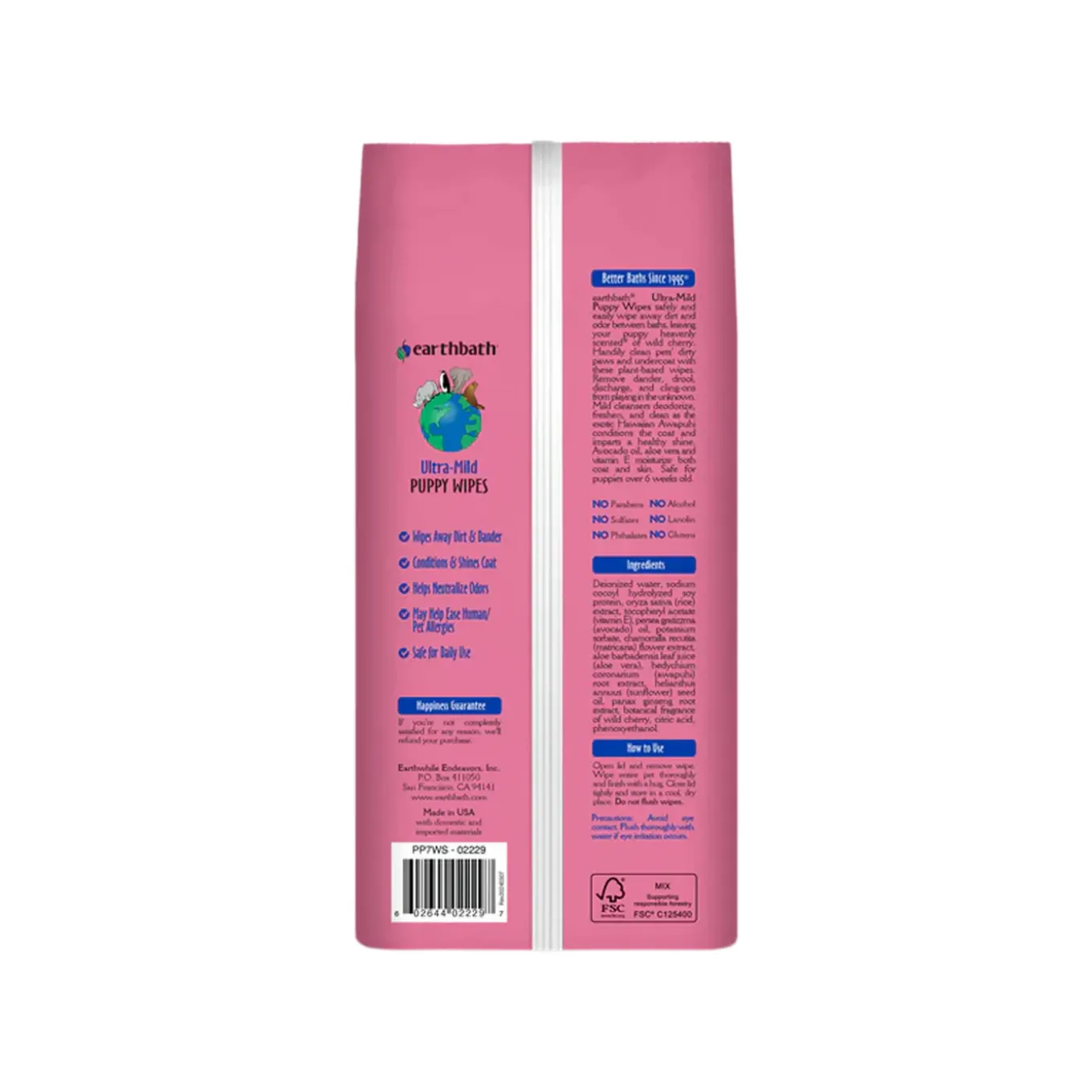 Earthbath Ultra-Mild Wild Cherry Puppy Wipes