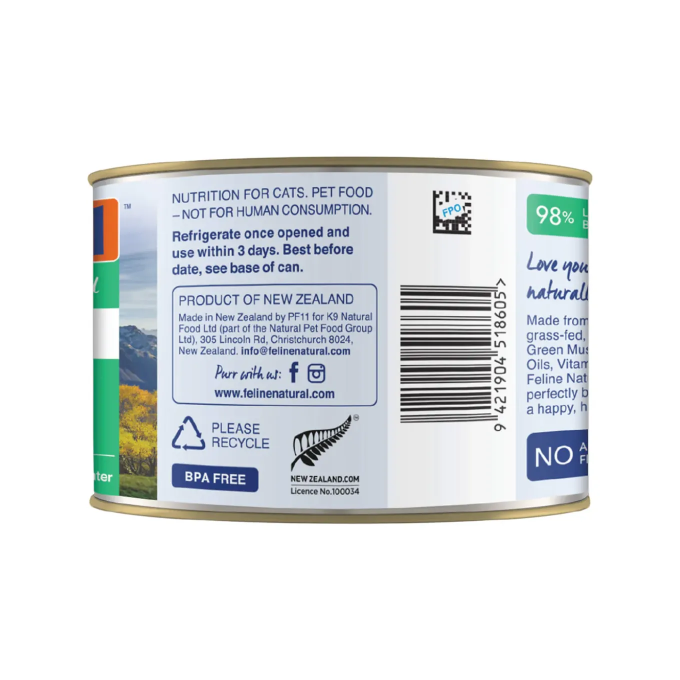 Feline Natural Grain-Free Canned Wet Cat Food