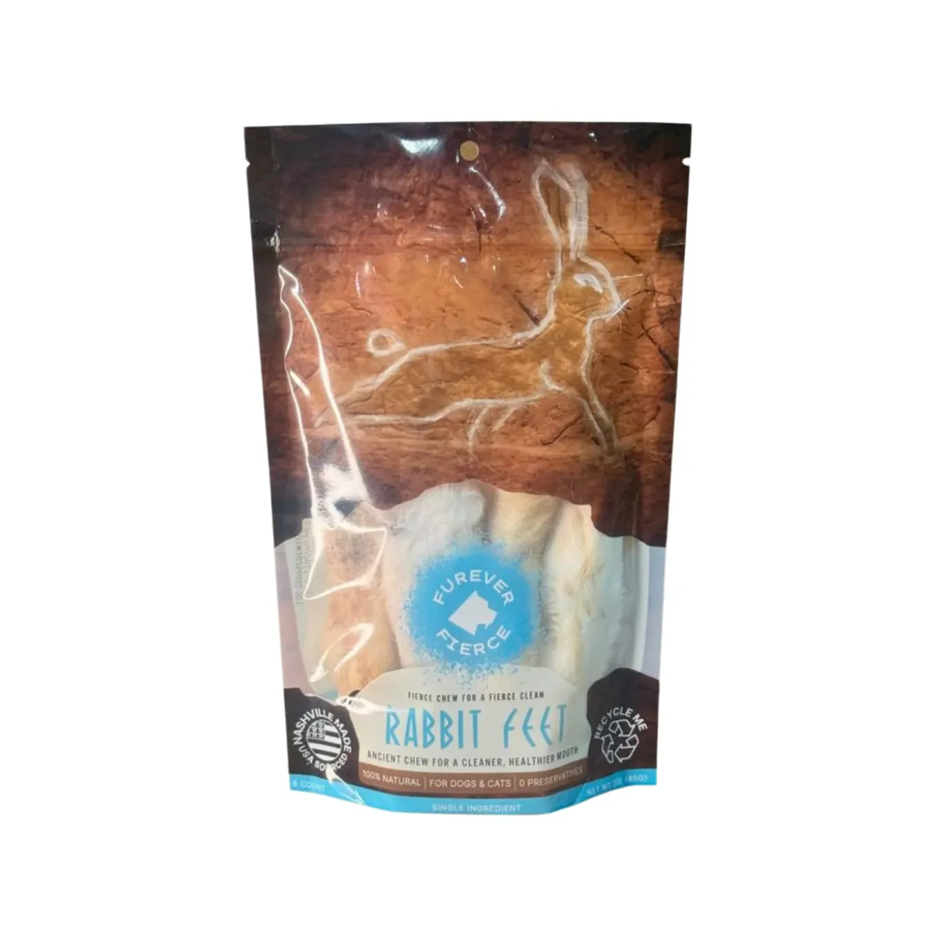 Furever Fierce Dehydrated Rabbit Feet for Dogs & Cats