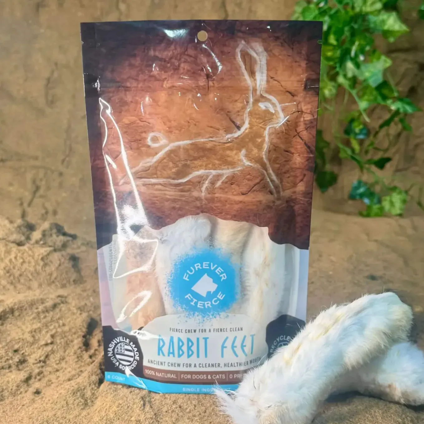 Furever Fierce Dehydrated Rabbit Feet for Dogs & Cats