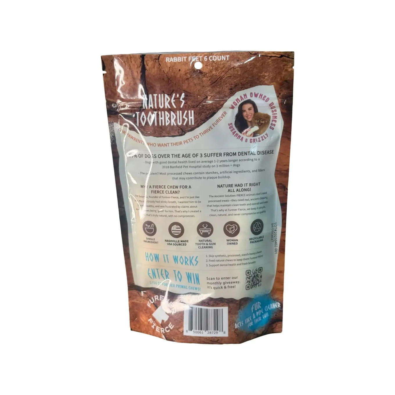 Furever Fierce Dehydrated Rabbit Feet for Dogs & Cats
