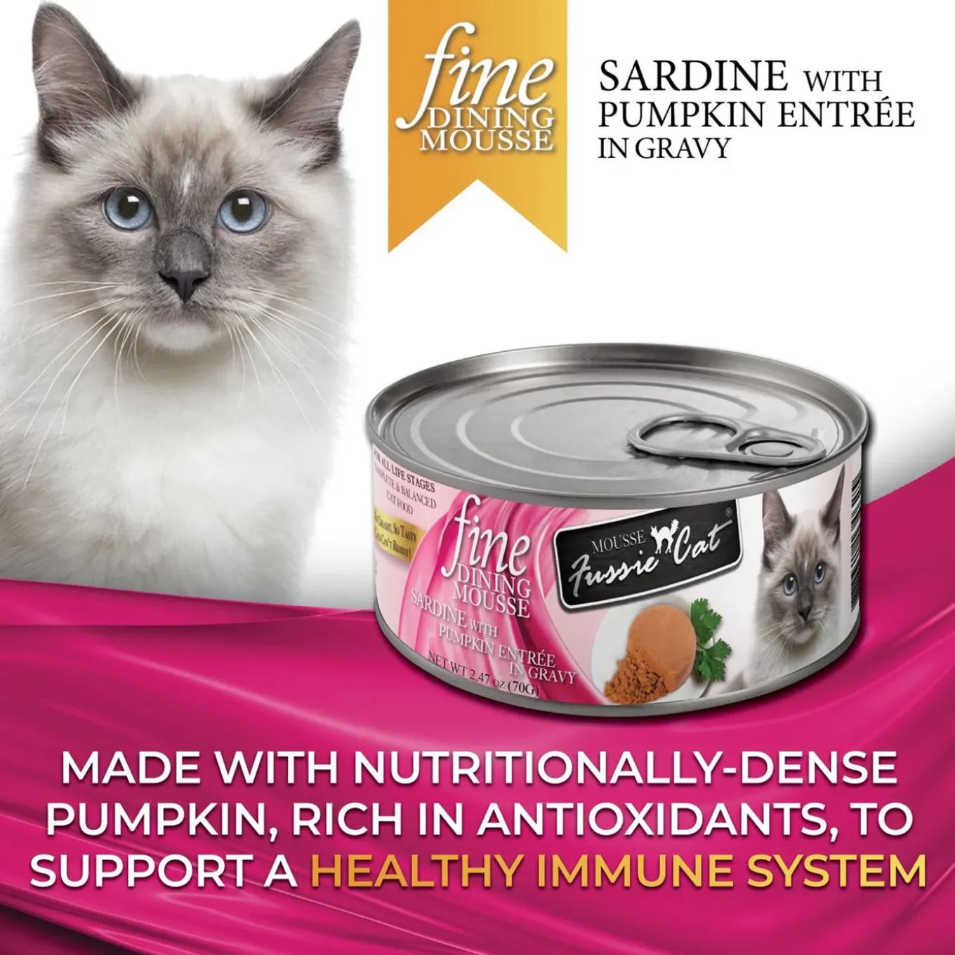 Fussie Cat Fine Dining Mousse Wet Cat Food With Pumpkin