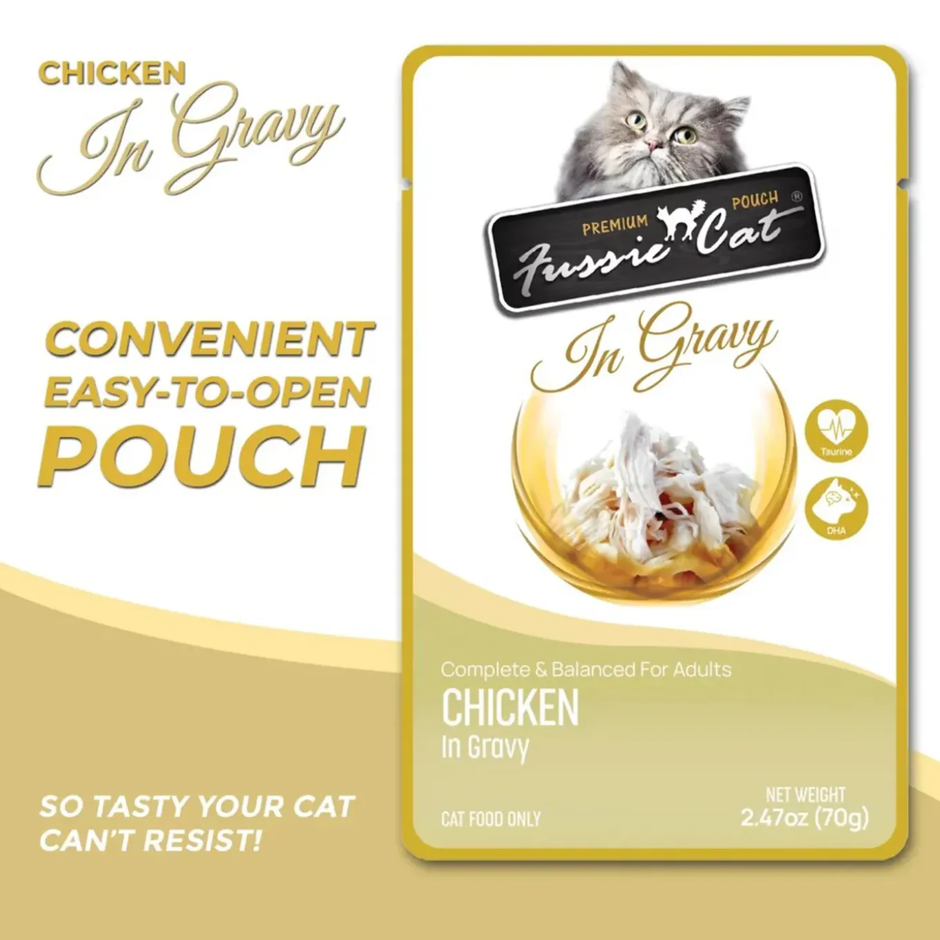 Fussie Cat Premium Pouch in Gravy Wet Cat Food