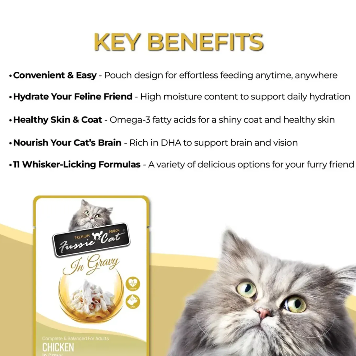 Fussie Cat Premium Pouch in Gravy Wet Cat Food