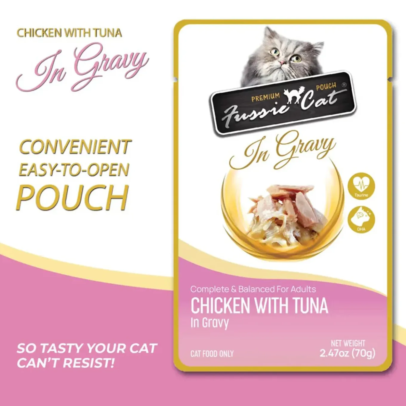 Fussie Cat Premium Pouch in Gravy Wet Cat Food