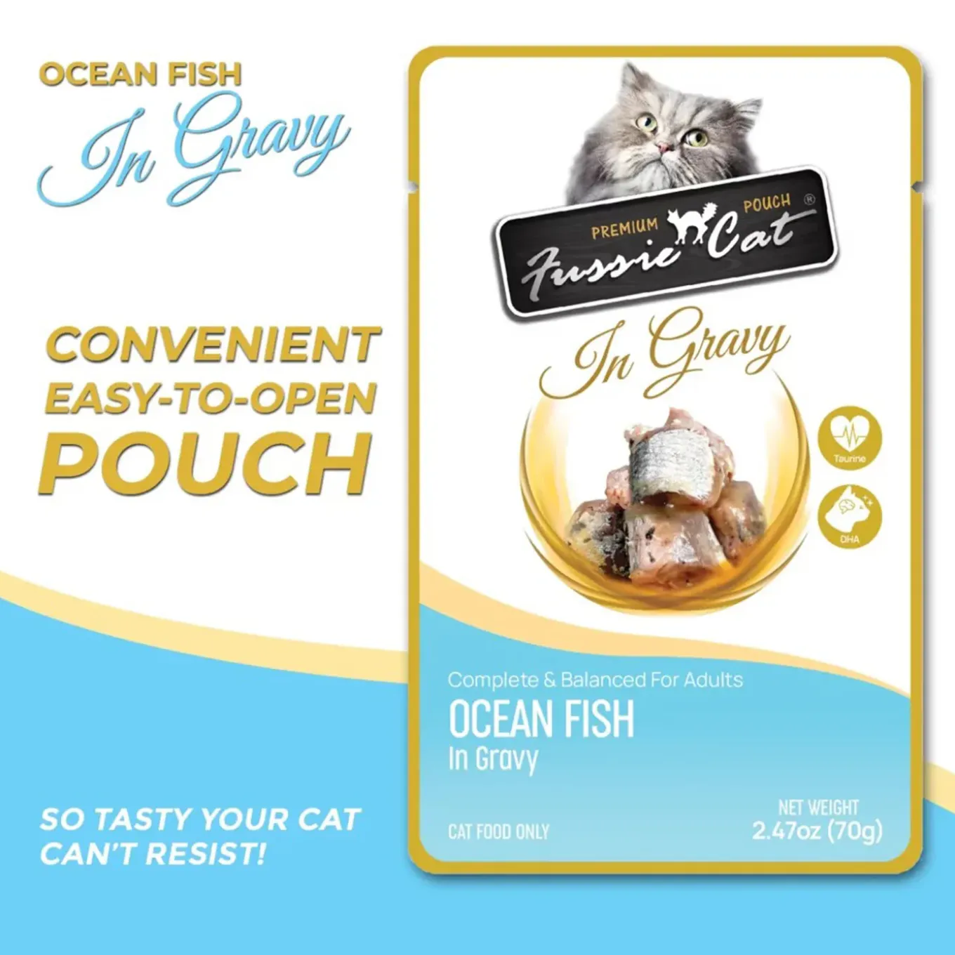 Fussie Cat Premium Pouch in Gravy Wet Cat Food