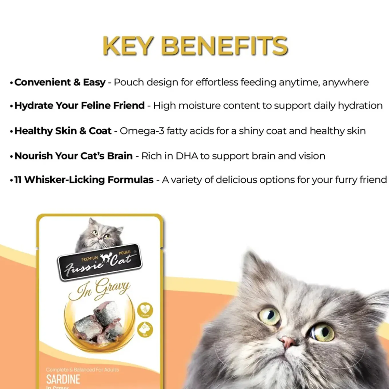 Fussie Cat Premium Pouch in Gravy Wet Cat Food