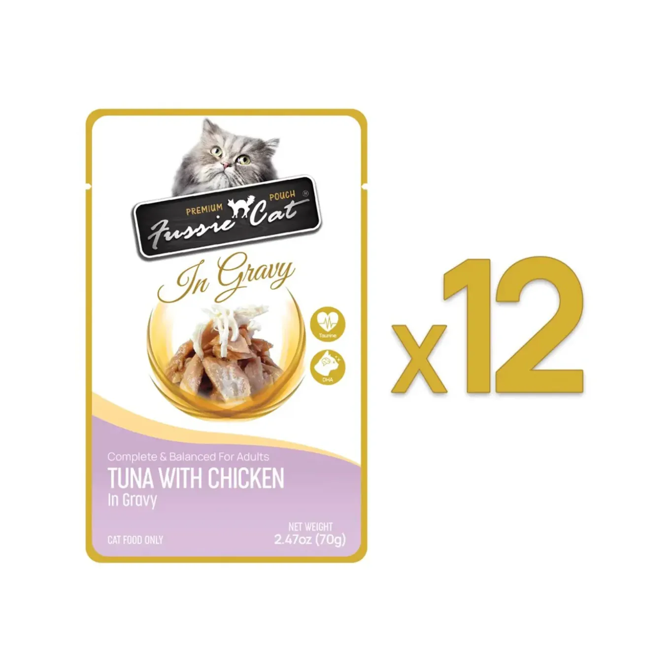 Fussie Cat Premium Pouch in Gravy Wet Cat Food