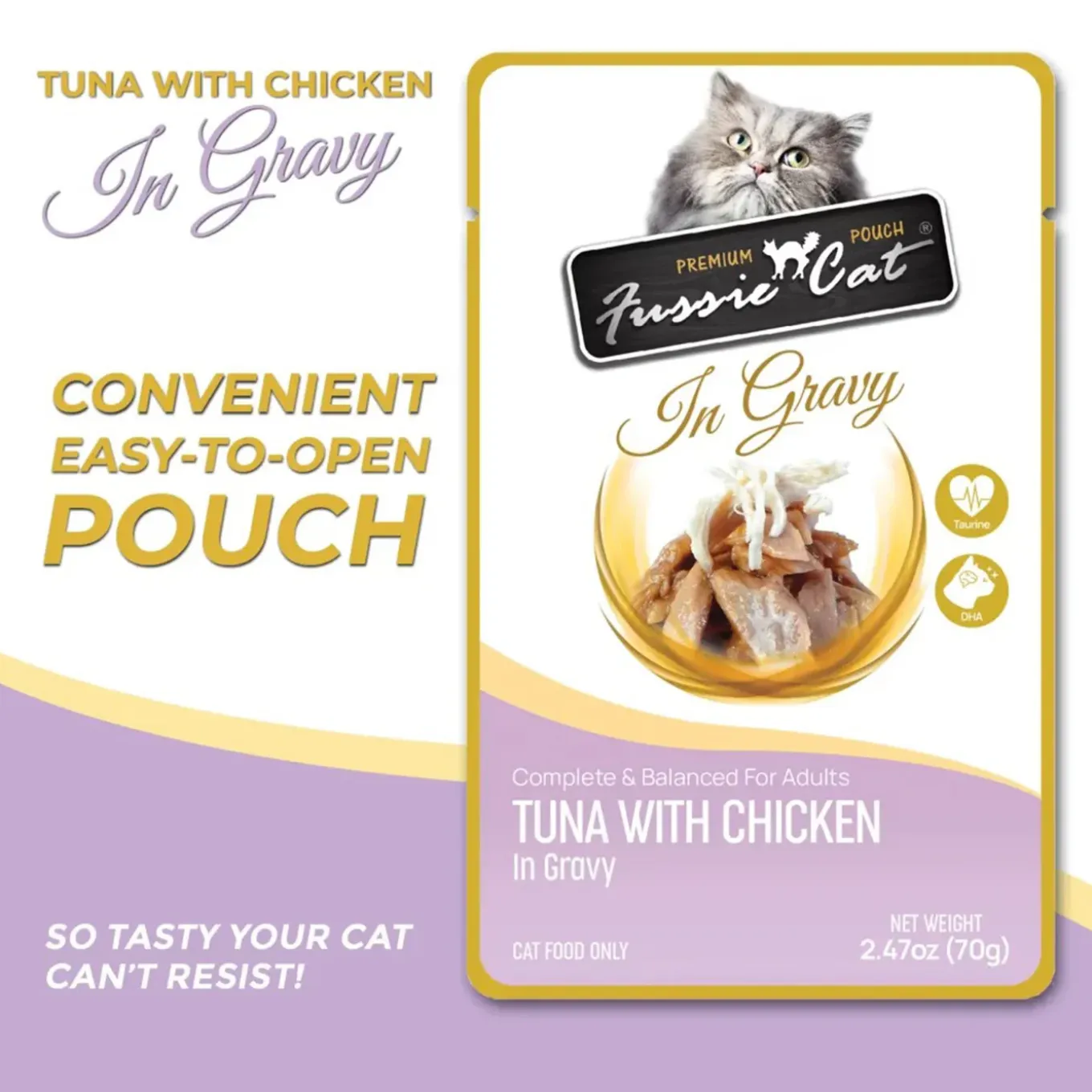 Fussie Cat Premium Pouch in Gravy Wet Cat Food