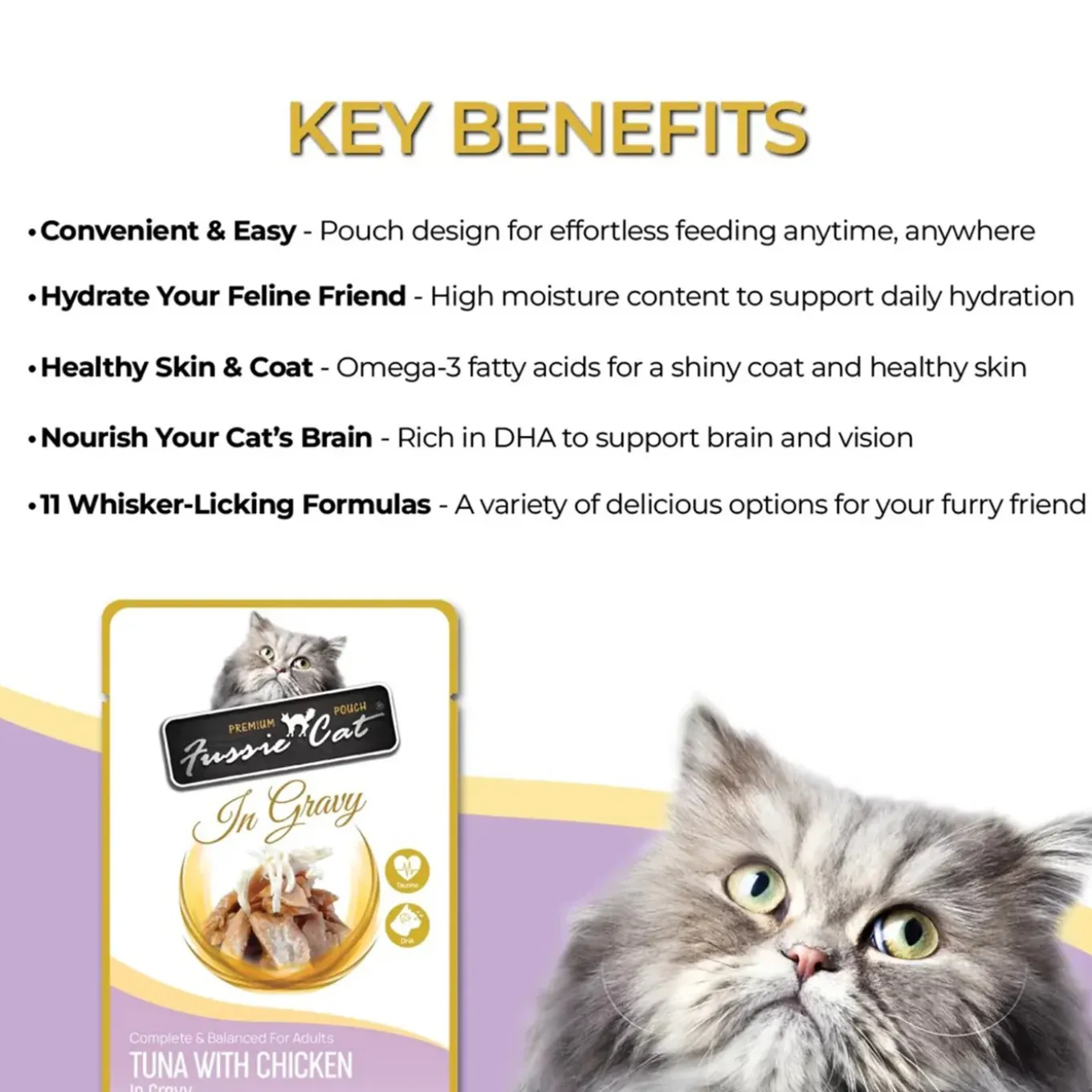 Fussie Cat Premium Pouch in Gravy Wet Cat Food