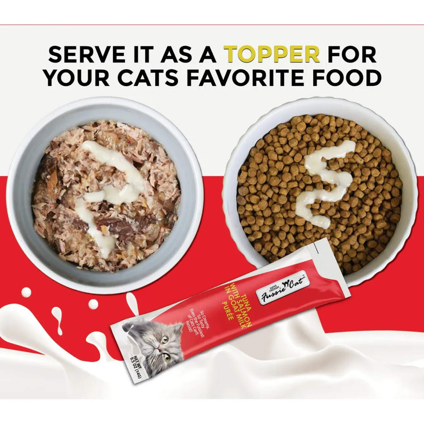 Fussie Cat Premium Puree in Goat Milk Lickable Cat Treats
