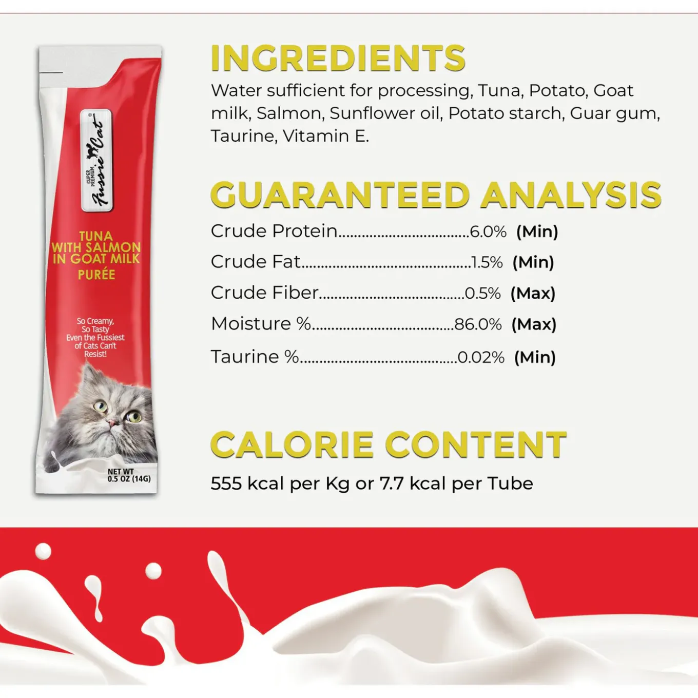 Fussie Cat Premium Puree in Goat Milk Lickable Cat Treats