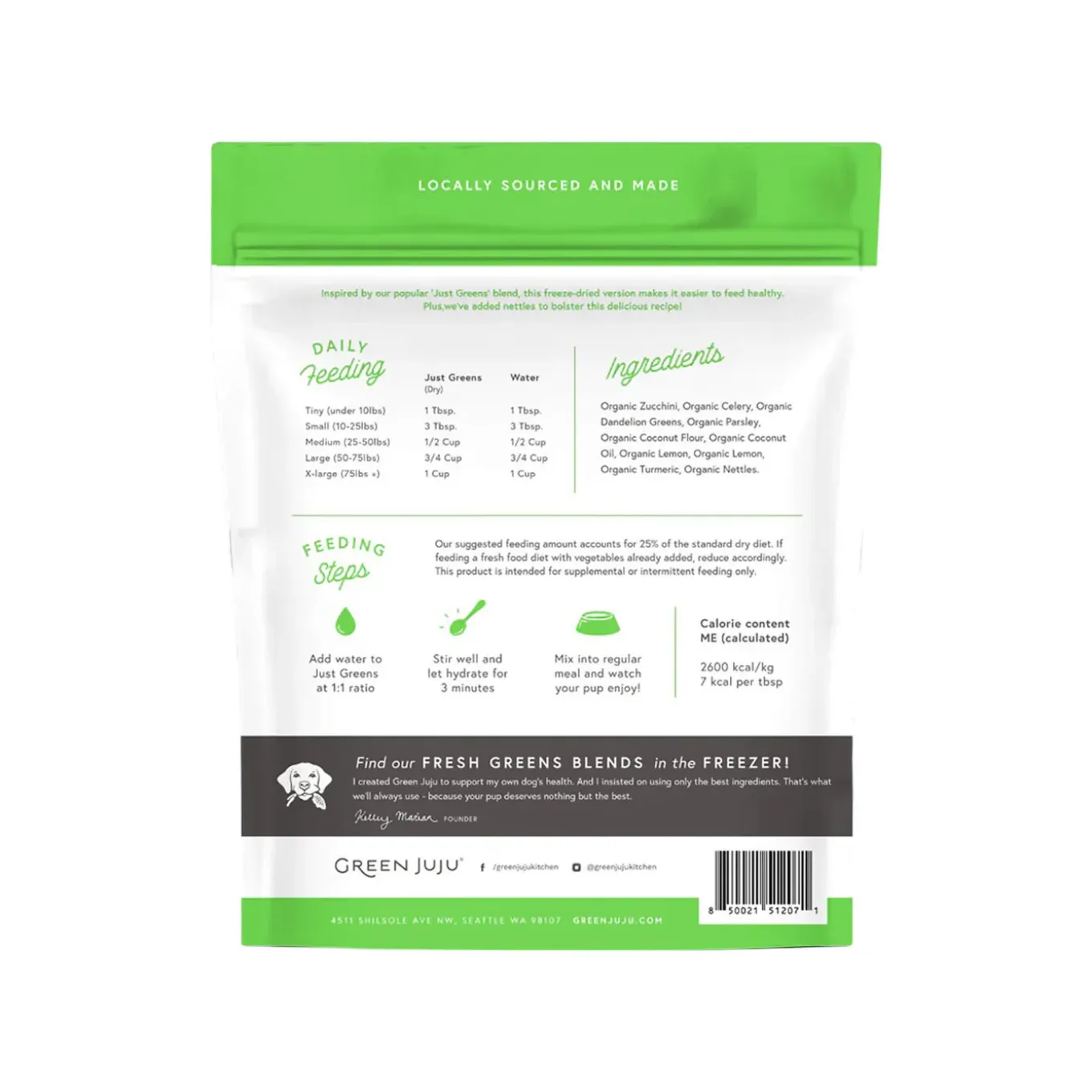 Green Juju Freeze Dried Vegetable Blend Meal Topper for Dogs & Cats