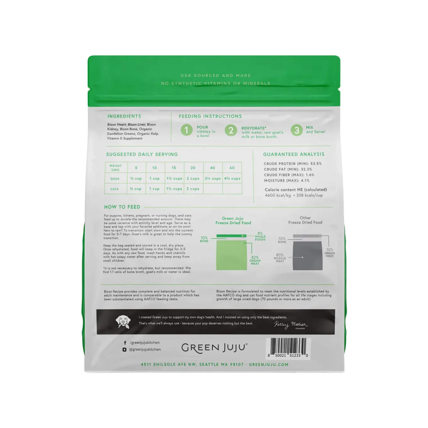 Green Juju Limited Ingredient Freeze Dried Food for Dogs & Cats