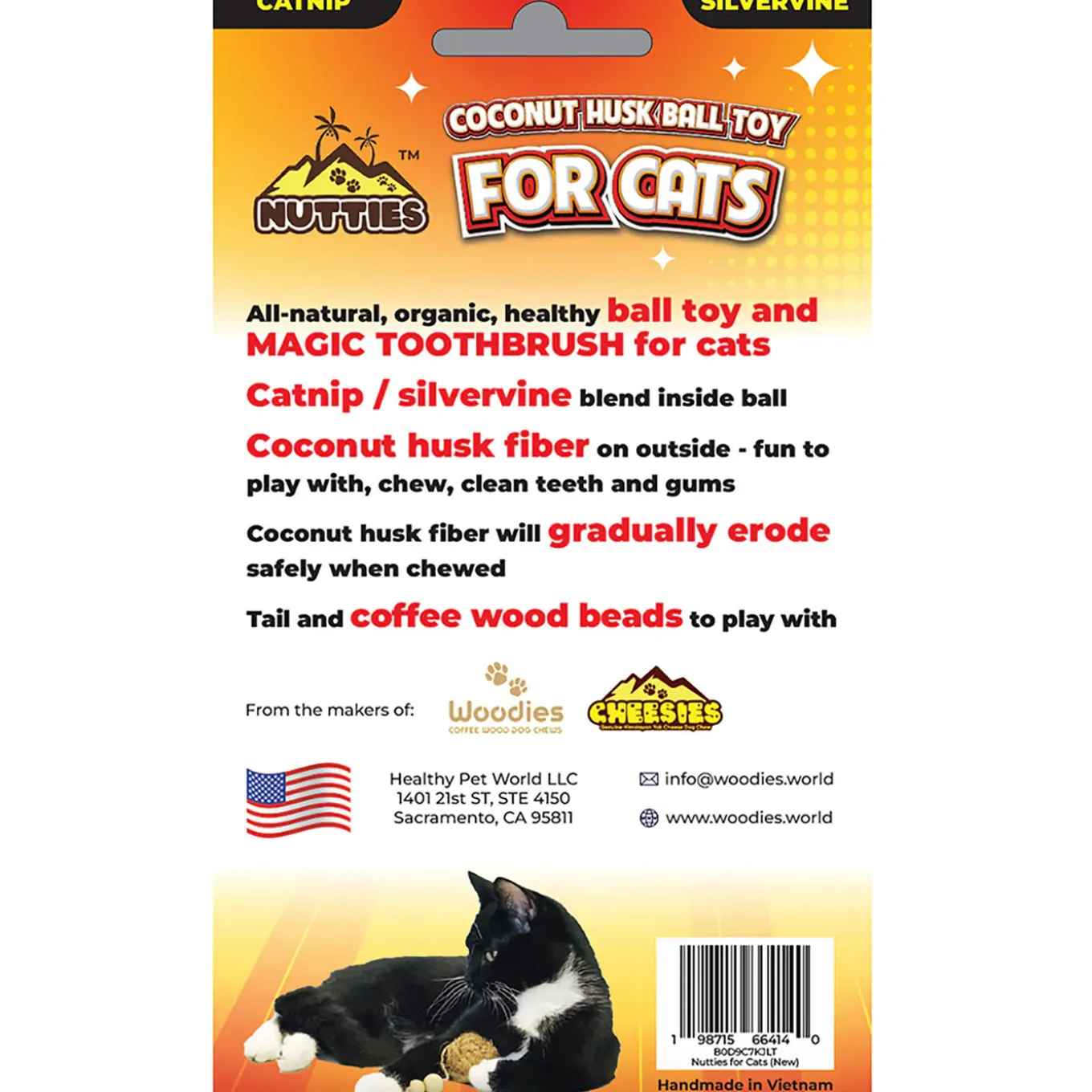Healthy Pet World Nutties Coconut Husk Dental Cat Toy