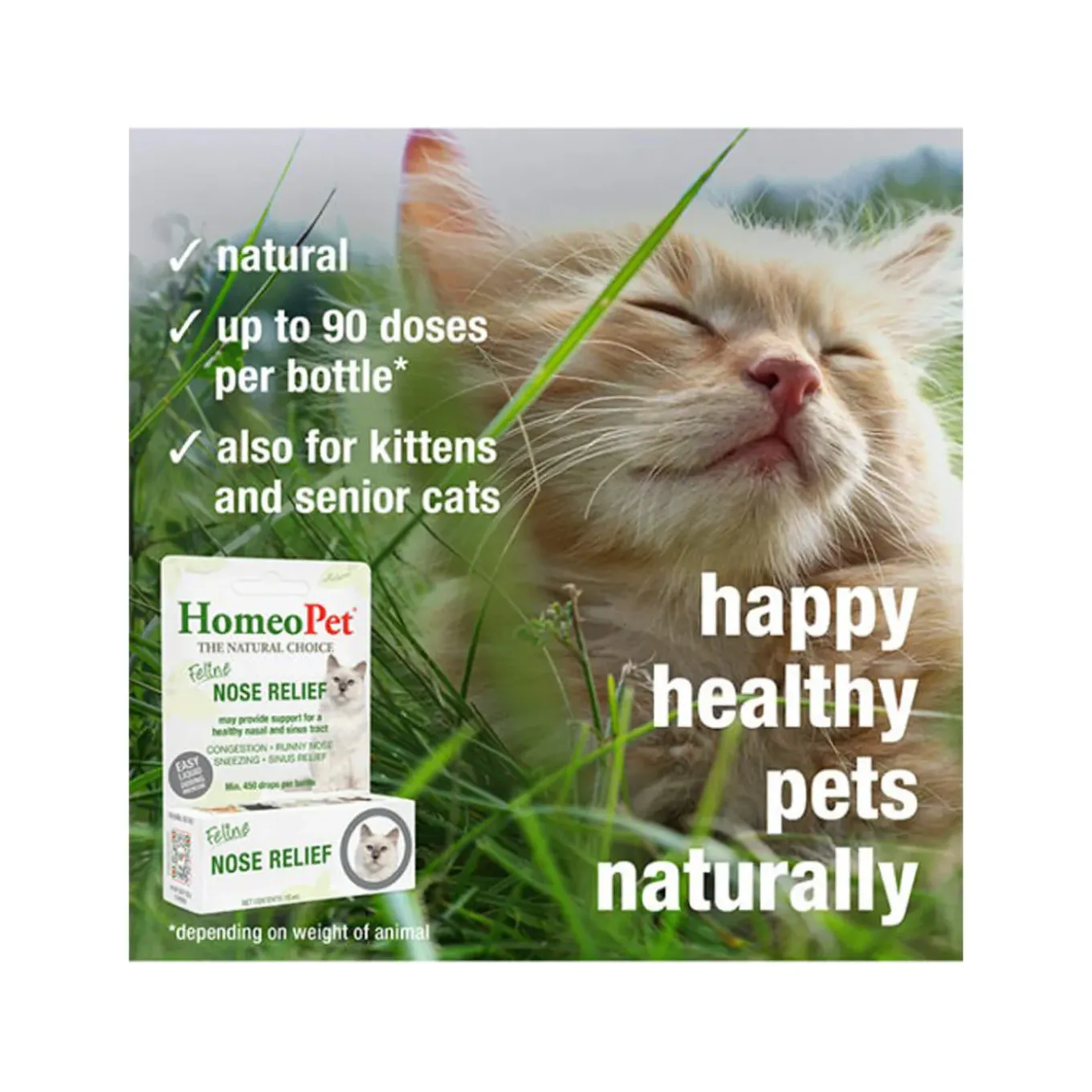 HomeoPet Feline Homeopathic Nose Relief Drops for Cats