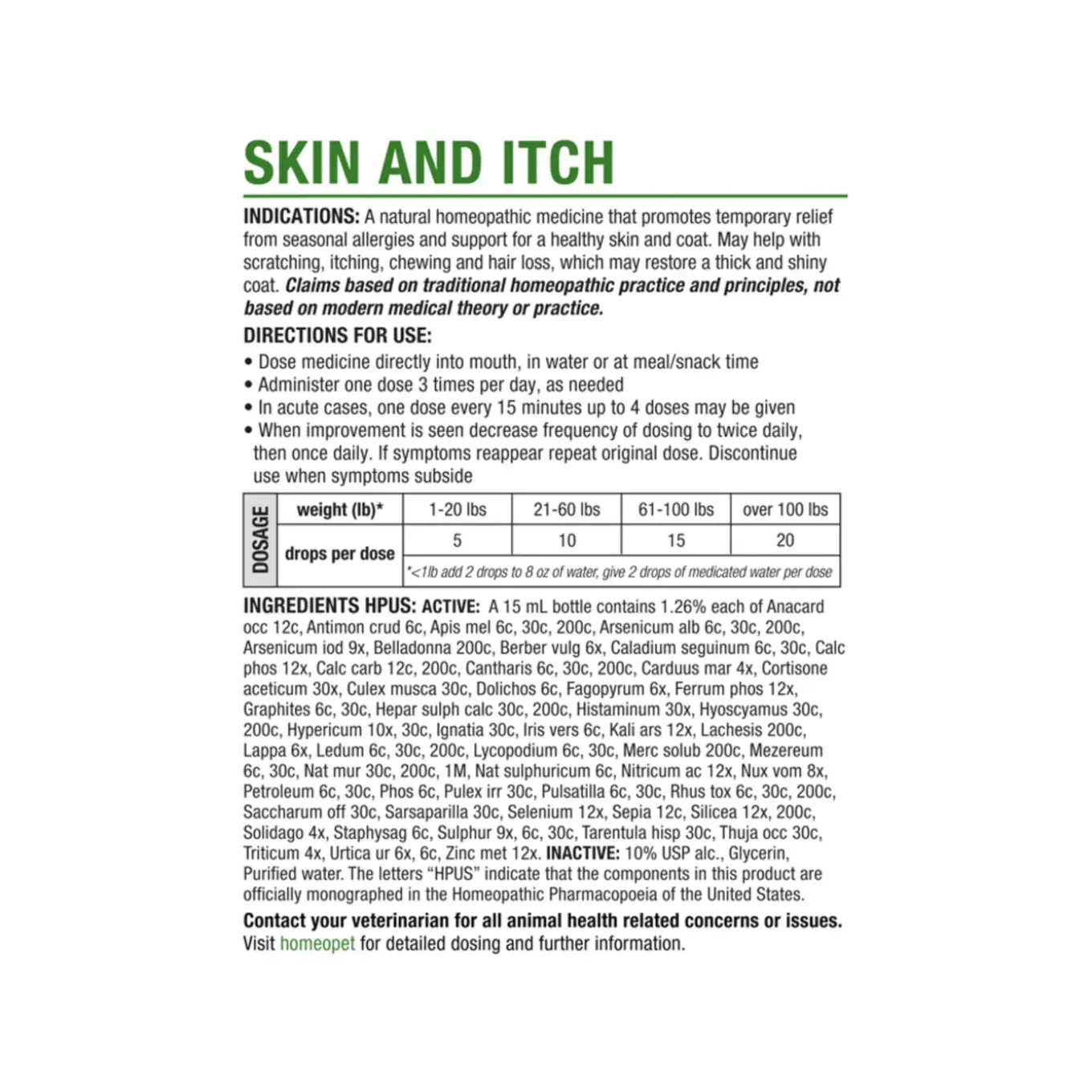 HomeoPet Skin & Itch Relief
