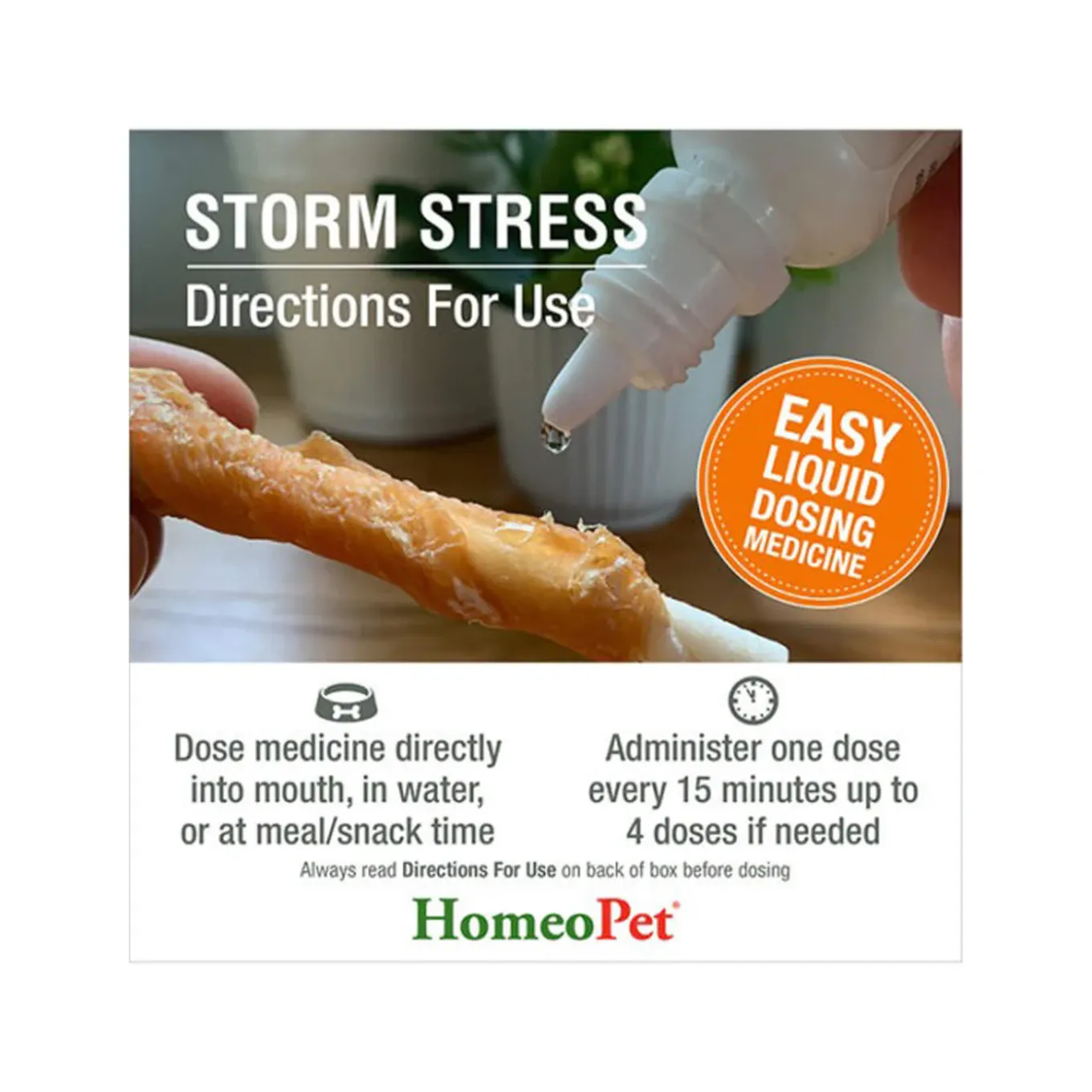 HomeoPet Storm Stress Homeopathic Anxiety Relief Drops for Dogs & Cats