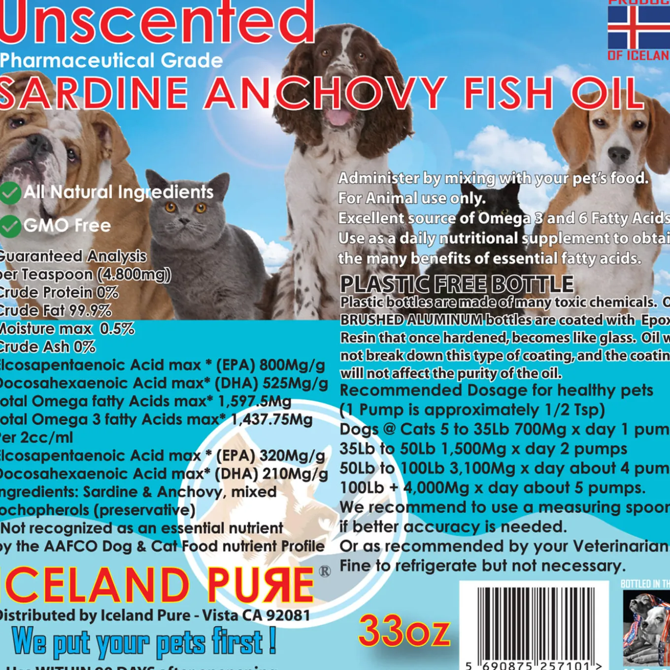 Iceland Pure Unscented Sardine-Anchovy Oil