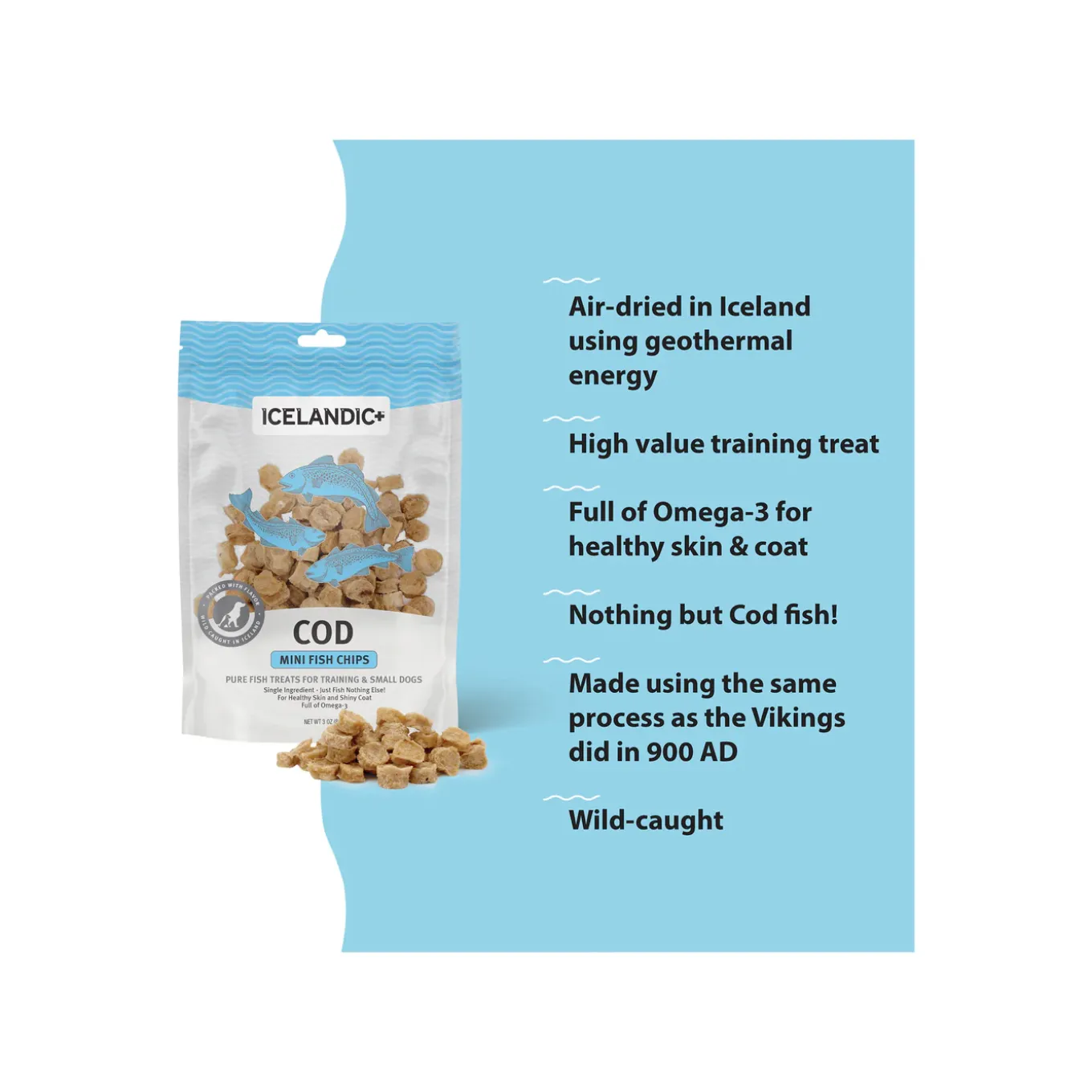 Icelandic+ Grain-Free Mini Fish Chips Treats for Dogs