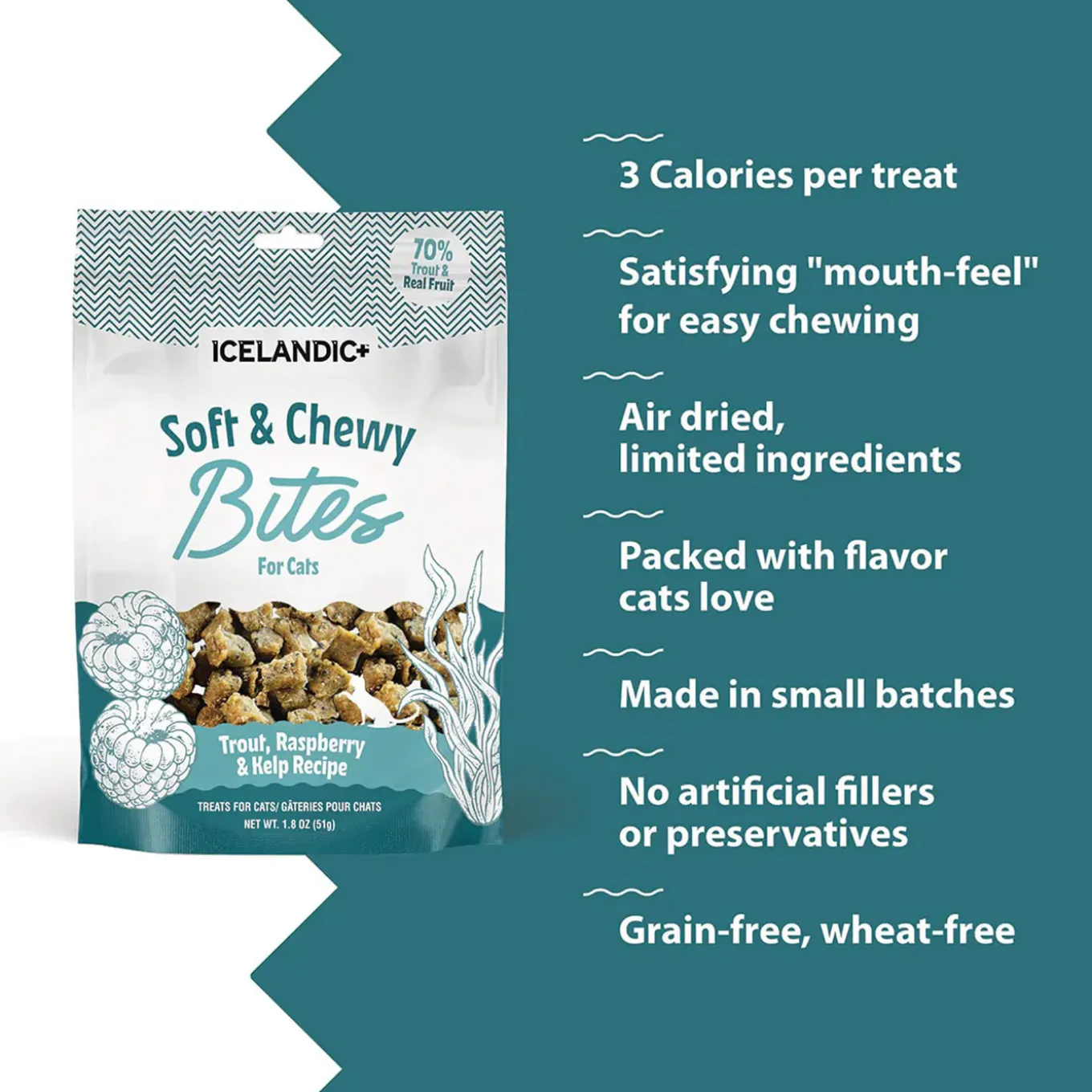 Icelandic+ Soft & Chewy Bites with Kelp for Cats