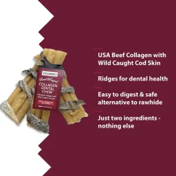 Icelandic+ Beef Collagen Dental Dog Chew with Wrapped Fish