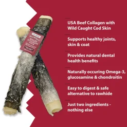 Icelandic+ Beef Rolled Collagen Stick Dog Chew with Wrapped Fish