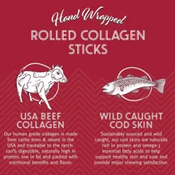 Icelandic+ Beef Rolled Collagen Stick Dog Chew with Wrapped Fish